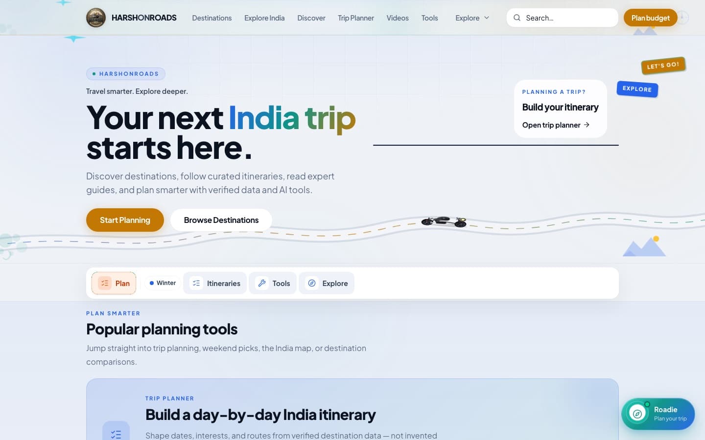 HarshOnRoads: planning, personas and PRD for a trip planner people can trust